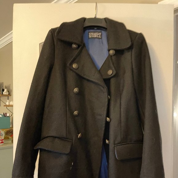 Straight To Hell Jackets & Blazers - Straight To Hell Royal Peacoat